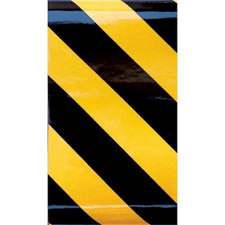 Hillman Reflective Safety Tape Vinyl Black/Yellow, 2-1/2 in W x 7 in L 840378